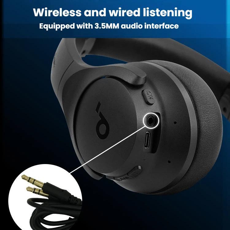 ANKER Soundcore Q20i Headband Gaming Headset Wireless Bluetooth Active Noise Reduction Headset(Beige) - Headset & Headphone by ANKER | Online Shopping UK | buy2fix