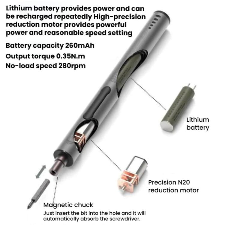CREATIONSPACE CS0305A 31pcs Mini Rechargeable Electric Screwdriver Set - Screwdriver Set by CREATIONSPACE | Online Shopping UK | buy2fix
