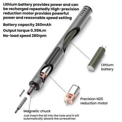 CREATIONSPACE CS0305A 31pcs Mini Rechargeable Electric Screwdriver Set - Screwdriver Set by CREATIONSPACE | Online Shopping UK | buy2fix