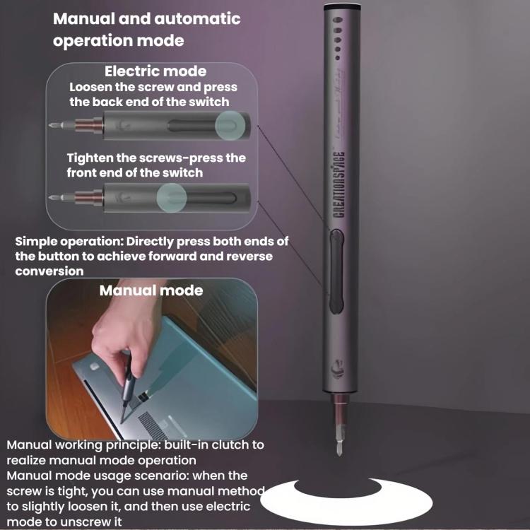 CREATIONSPACE CS0305A 31pcs Mini Rechargeable Electric Screwdriver Set - Screwdriver Set by CREATIONSPACE | Online Shopping UK | buy2fix