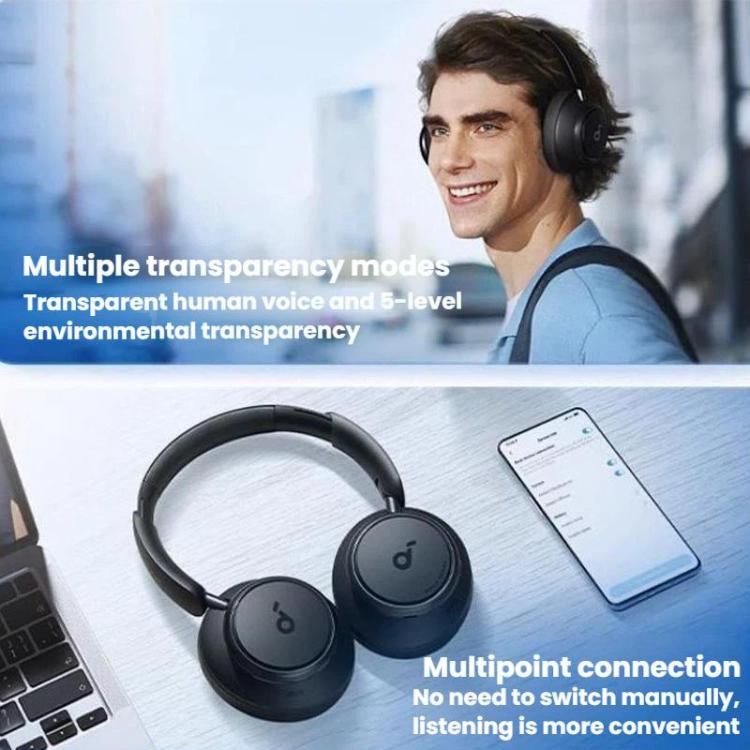 ANKER Soundcore Space Q45 Headband Wireless Bluetooth Headset(Black) - Headset & Headphone by ANKER | Online Shopping UK | buy2fix