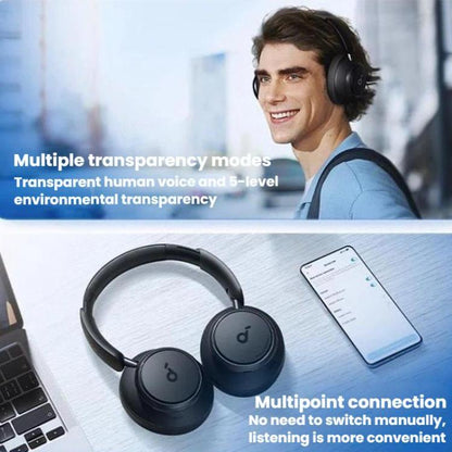 ANKER Soundcore Space Q45 Headband Wireless Bluetooth Headset(Blue) - Headset & Headphone by ANKER | Online Shopping UK | buy2fix