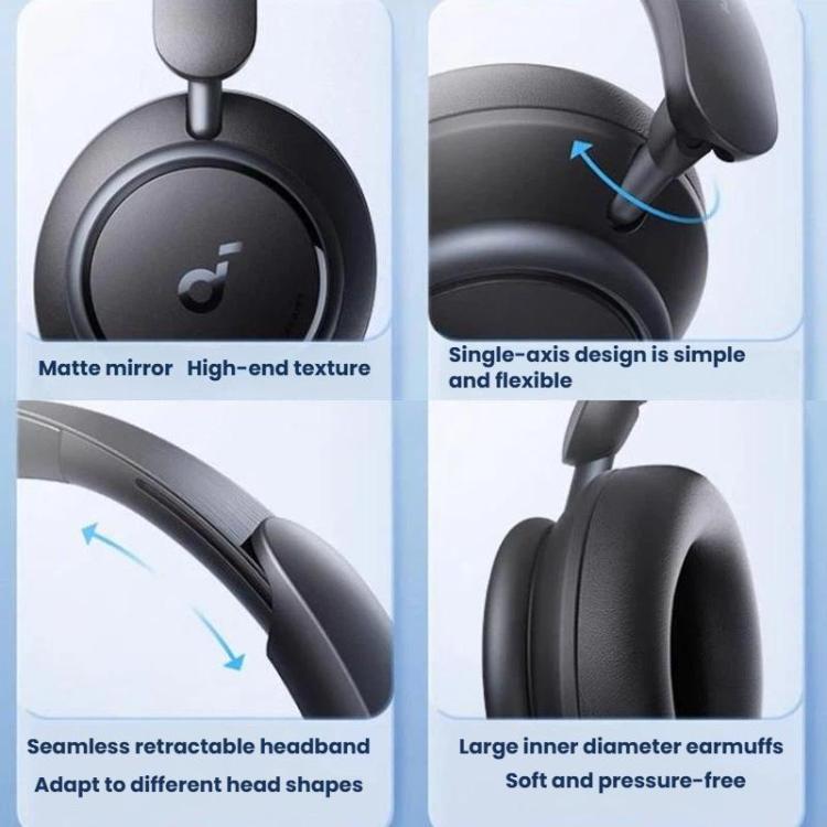 ANKER Soundcore Space Q45 Headband Wireless Bluetooth Headset(Black) - Headset & Headphone by ANKER | Online Shopping UK | buy2fix