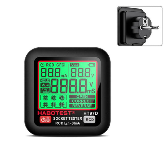 HABOTEST Digital Display Intelligent Electrical Test Socket(HT97D EU Plug)