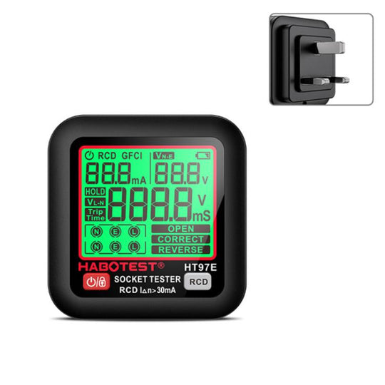 HABOTEST Digital Display Intelligent Electrical Test Socket(HT97E UK Plug)