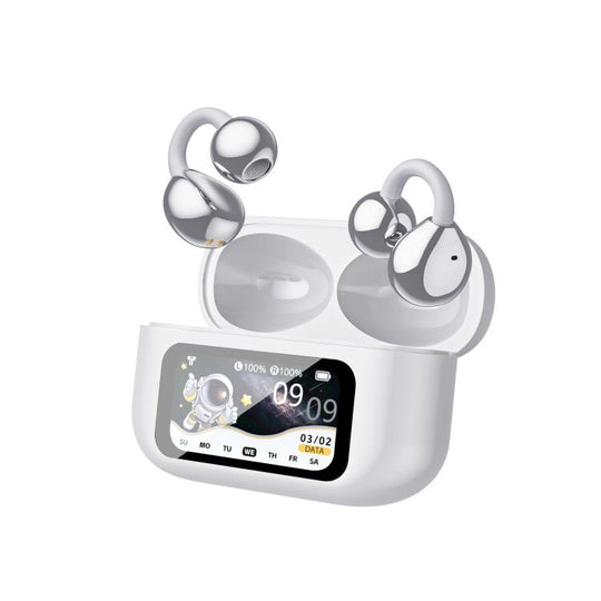 150 Languages Ai Smart Translator Bluetooth Earphones With Color Screen Charging Compartment(White)