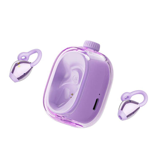150 Languages AI Translation Wireless Clip Ear Bluetooth Earphone(Purple)