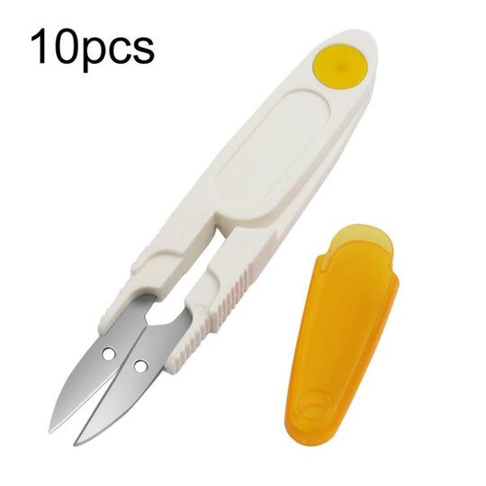 10pcs Household Cross Stitch Clothing Thread Transparent Cover Scissors, Color: Yellow