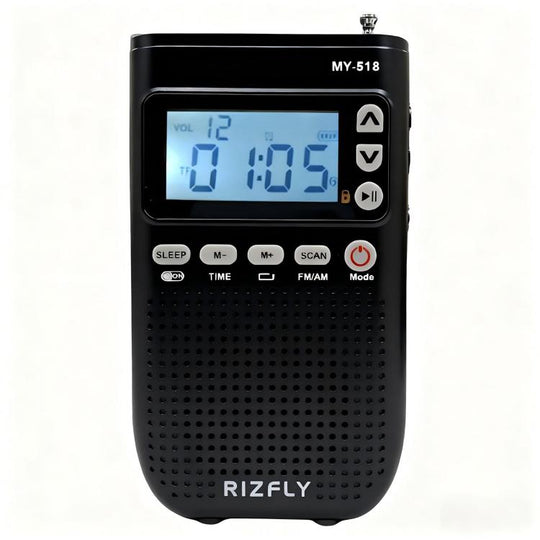 RIZFLY MY518 Portable FM/AM 2-Band Bluetooth Transmitter Radio (Black)