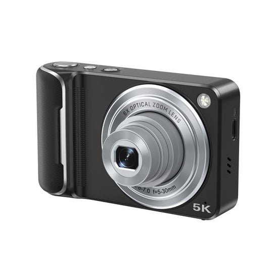 DC309X 6x Optical Zoom Digital Camera With 64MP & 5K Video 2.8-Inch Touch Screen, Front/Rear Dual Lens, Spec: US Plug Black