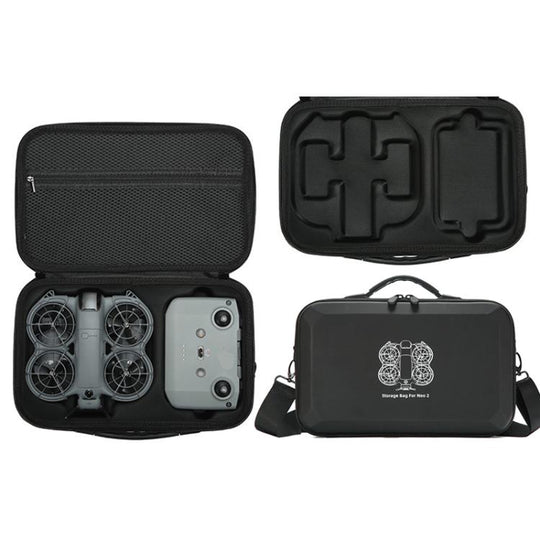 For DJI Neo 2 Fly More Combo Hard Shell Carrying Case Custom-Molded Sling Bag(Black)