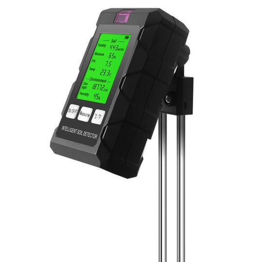 6-in-1 Soil Tester Fertility/PH/Temperature/Humidity/Light & Air Humidity Detector(Black)