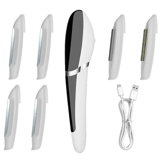 Electric Hair Remover With Light Ultrasonic Shaver Eyebrow Trimmer(2 White)