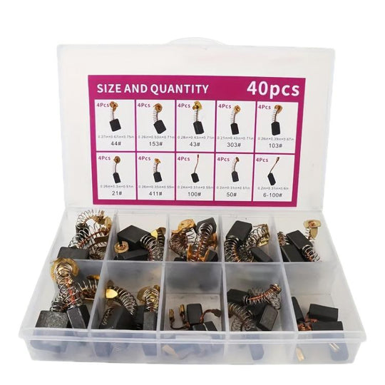 40pcs/Set Motor Maintenance Carbon Brushes(17.5x90x30mm)