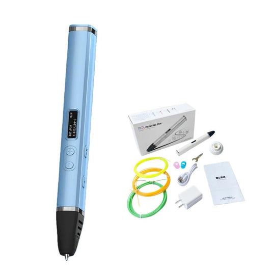 3D Printing Pen Kit With Detachable Body, HD OLED Screen & Precise Temperature Control – 3-Speed Adjustable Without Plug(Blue)