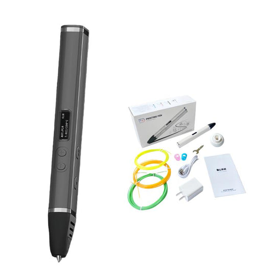 3D Printing Pen Kit With Detachable Body, HD OLED Screen & Precise Temperature Control – 3-Speed Adjustable Without Plug(Black)