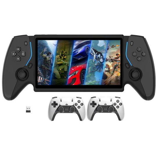7.0 Inch Handheld Open-Source Game Console With High-Definition Arcade Battles, Color: P5 Black Doubles Version