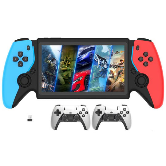 7.0 Inch Handheld Open-Source Game Console With High-Definition Arcade Battles, Color: P5 Blue Red Doubles Version