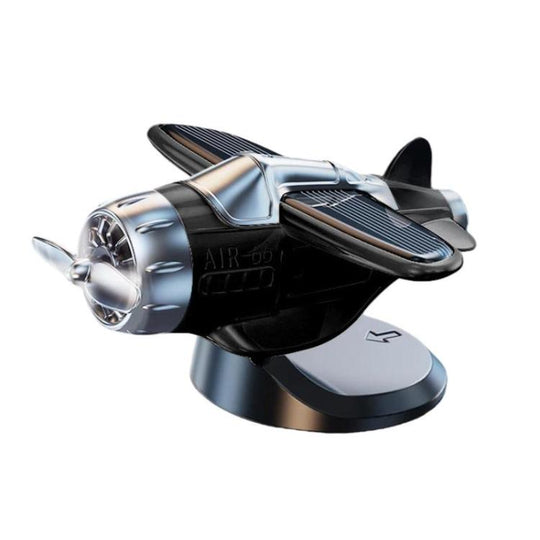 Automatic Rotating Car Dashboard Decorative Solar-Powered Airplane Ornament(Soaring Gold Black)