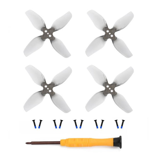 For DJI Neo 2 RCSTQ 2pairs Spiral Four Blade Propeller Replacement Blades Wing Blades(Gray)