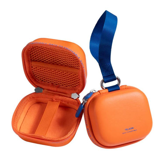 TELESIN DisAdv Mini Hard Shell Carrying Case For Action Cameras Universal Storage Bag With Wrist Strap(Orange)