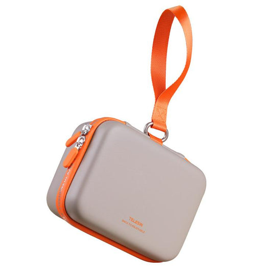 TELESIN DisAdv Medium Hard Shell Carrying Case Storage Bag for DJI Osmo Action 6 / 5 Pro / 4 / 3(Gray Orange)