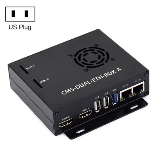 For Raspberry Pi CM5 WAVESHARE Gigabit / 2.5G Dual Network Port Expansion Board Support Access To RJ45 And Dual 4K Outputs US Plug