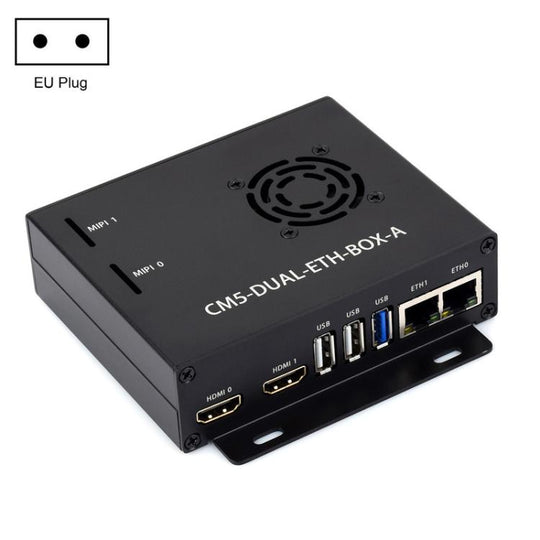 For Raspberry Pi CM5 WAVESHARE Gigabit / 2.5G Dual Network Port Expansion Board Support Access To RJ45 And Dual 4K Outputs EU Plug