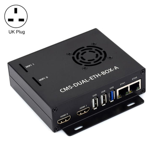 For Raspberry Pi CM5 WAVESHARE Gigabit / 2.5G Dual Network Port Expansion Board Support Access To RJ45 And Dual 4K Outputs UK Plug