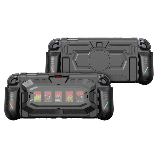 For Nintendo Switch 2 STARTRC GAMES Mech Protective Case Machine Removable Game Card Storage Back Case(Black)