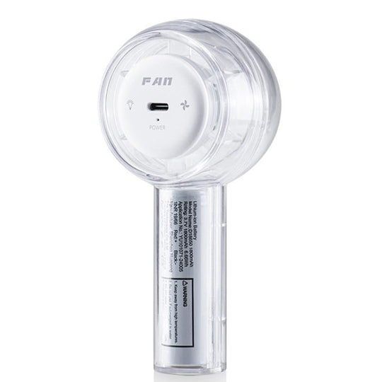 Mini Turbo Convenient USB Dazzling Colorful Light Handheld Fan(White)