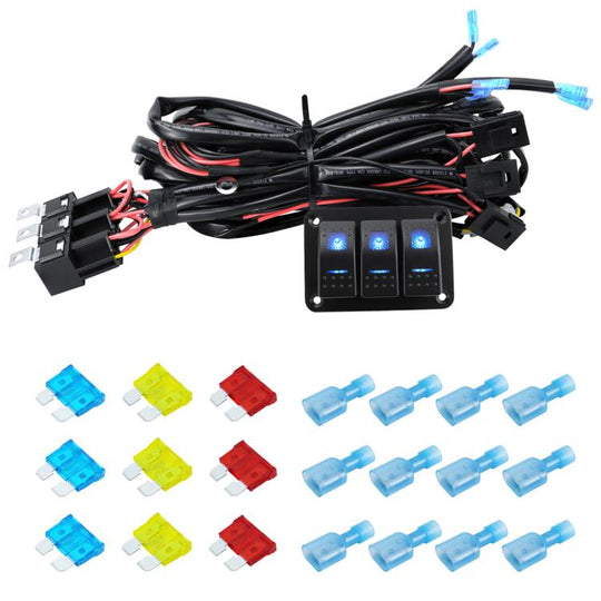 12V Power Switch Control LED Light Strip Wiring Harness Kit With Fuse, Specification: 3-key