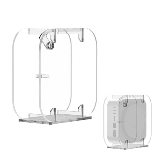 For Mac Mini M4 2024 Vertical Acrylic Desktop Stand Anti-Slip Storage Holder(Transparent)