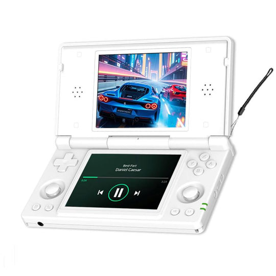 ANBERNIC RG DS Flip Dual-Screen Handheld Game Console 4-Inch IPS Touchscreen AI Gaming Device 3+32G(White)