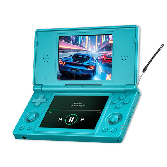 ANBERNIC RG DS Flip Dual-Screen Handheld Game Console 4-Inch IPS Touchscreen AI Gaming Device 3+32G(Blue)