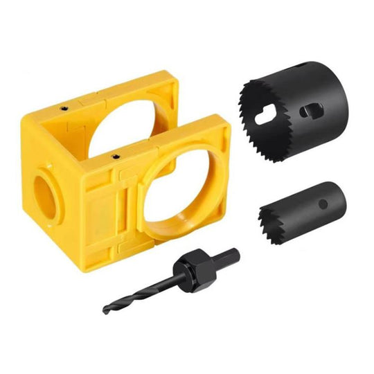 Ball Lock Hole Saw Auxiliary Drilling Tool For Wooden Doors(Yellow)