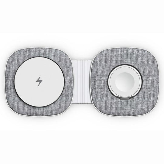 T2 15W 3 In1 Portable Foldable Magnetic Wireless Charger(Light Grey)