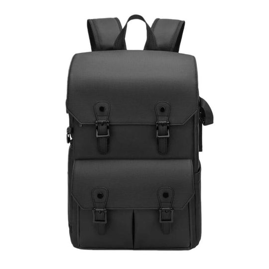 AK818 Waterproof Anti-Theft Dual-Shoulder Camera Bag Large-Capacity Photography Backpack(Black)