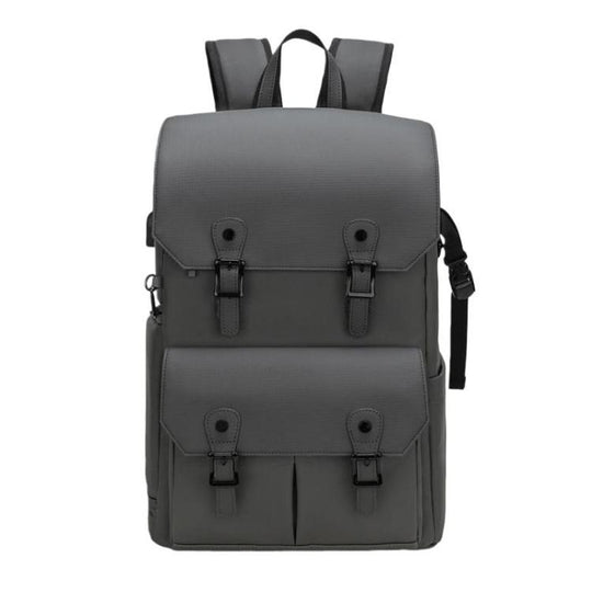 AK818 Waterproof Anti-Theft Dual-Shoulder Camera Bag Large-Capacity Photography Backpack(Grey)