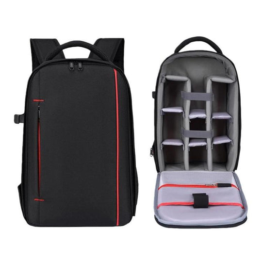 Waterproof Large-Capacity DSLR Camera Backpack Multi-Functional Lightweight Casual Bag(Black)