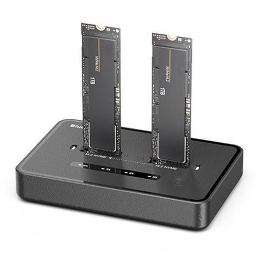 Blueendless SD07 M.2 Dual-Bay Hard Drive Enclosure NVMe Offline Cloning Device, Spec: Without RGB Light(EU Plug)