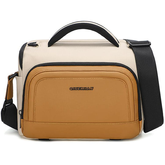 QISEMIAN Crossbody Camera Bag Water-Resistant Sling Messenger Bag With Tripod Mount & Luggage Strap(Orange)