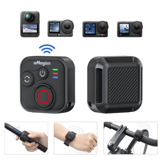 aMagisn Bluetooth Remote Shutter for DJI Osmo Action 6/Action 5 Pro/Action 4/Osmo 360 II/Osmo 360(Black)
