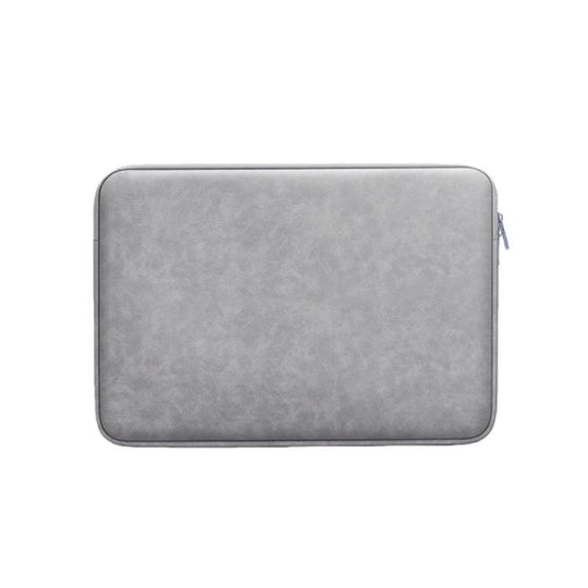 BUBM 14 Inch PU Suede Laptop Sleeve Case Business Notebook & Tablet Protective Inner Bag with Soft Lining(Light Gray)