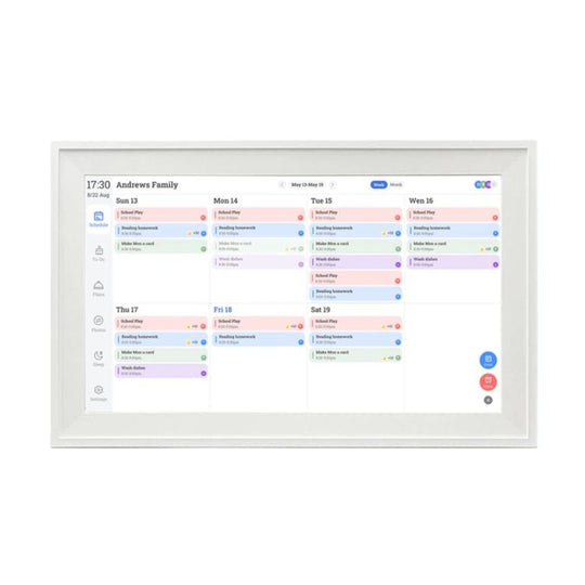 10.1-Inch WiFi Smart Digital Calendar Frame Planner Touchscreen Display With App Control UK Plug(White)