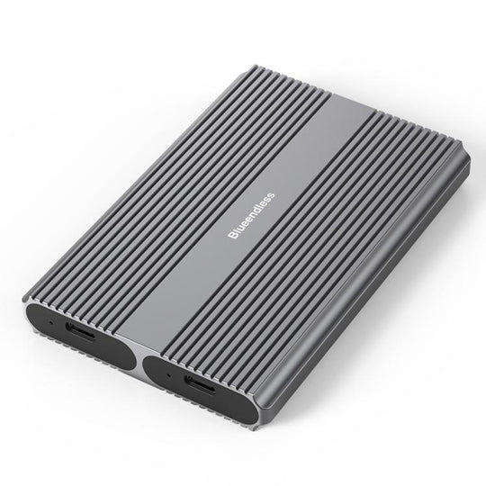 Blueendless M2826N M.2 NVMe x 2 Portable Hard Drive Enclosure Dual-Bay External M.2 Reader