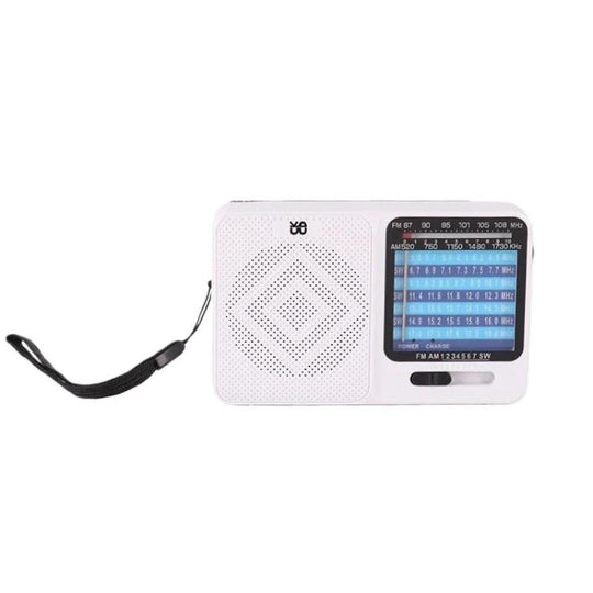 W-913 Portable Pointer Dual-Power Radio FM/AM/SW1-7 Multi-Band Radio(White)