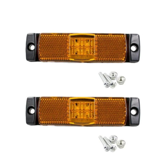 LMYB021 2pcs 12V / 24V Truck LED Signal Light Side Marker Light(Yellow)