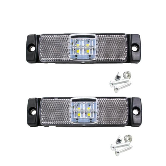LMYB021 2pcs 12V / 24V Truck LED Signal Light Side Marker Light(White)