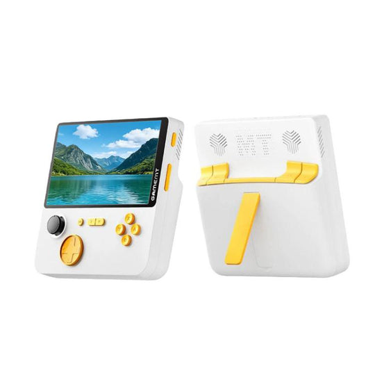 GAMEMT E5 5 Inch HD Screen Retro Game Console Dual-Core Processor Handheld, Spec: 128GB(Yellow)